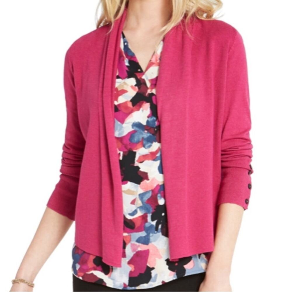 NWT Nic+Zoe Book Club Open Cardigan - Hot Plum XL - Picture 2 of 6